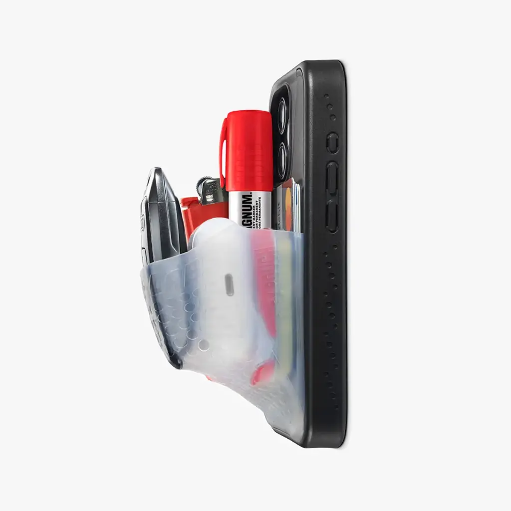 Ninja Labs Flex Pouch for iPhone 13 Pro Case (Black/Clear) | CAVARATY